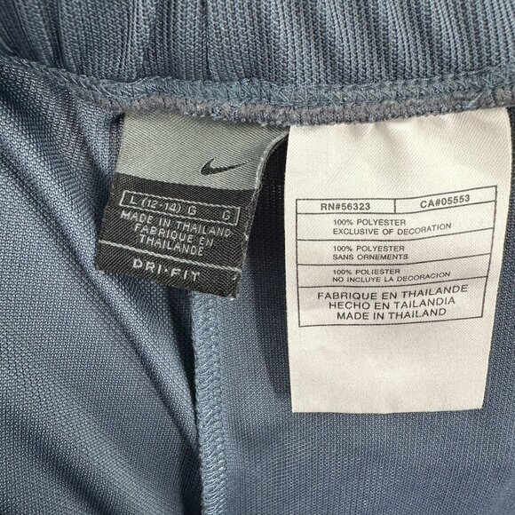 Nike Women's Dri-Fit Pants Large Blue Waffle Knit Drawstring Lounge Active - Picture 5 of 6